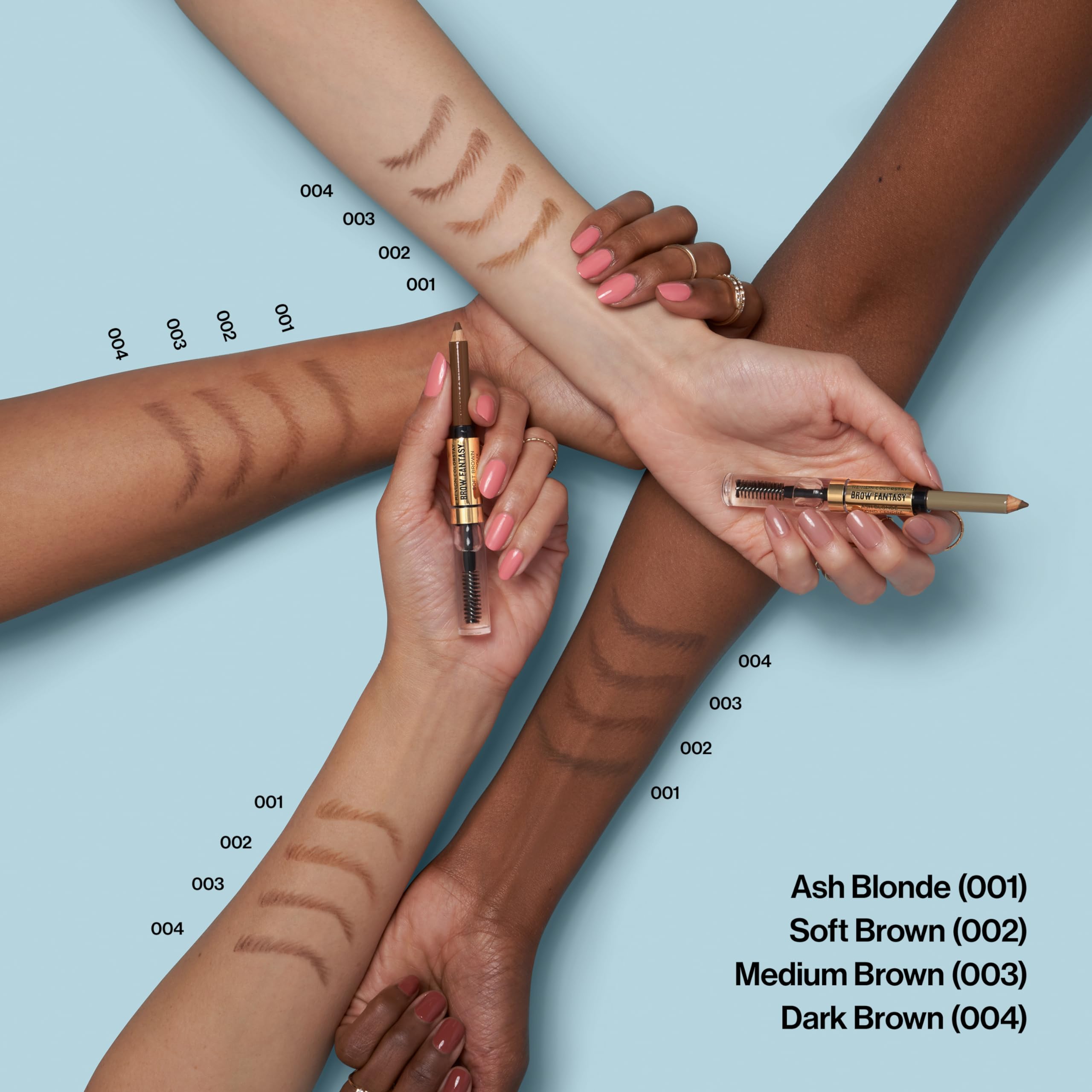 USA imported Revlon eyebrow filling pencil with clear shaping gel overview