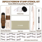 Close up of the UCANBE dual color waterproof brow pomade cap and stamp applicator tool