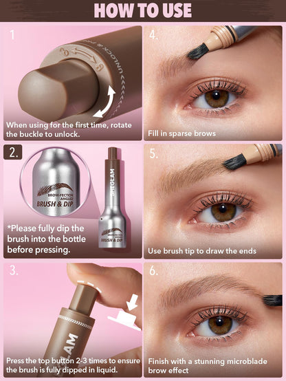 Side profile view of the authentic USA imported packaging for SHEGLAM Brow-Fection Chocolate.
