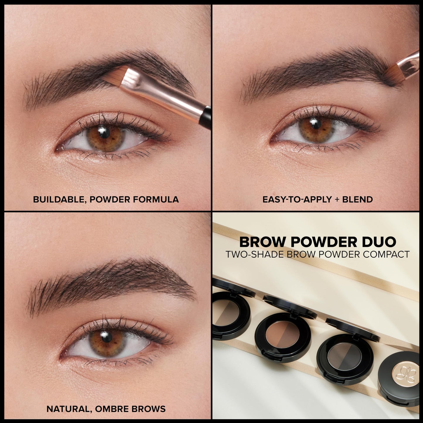 Detailed close up of the finely milled eyebrow powder texture