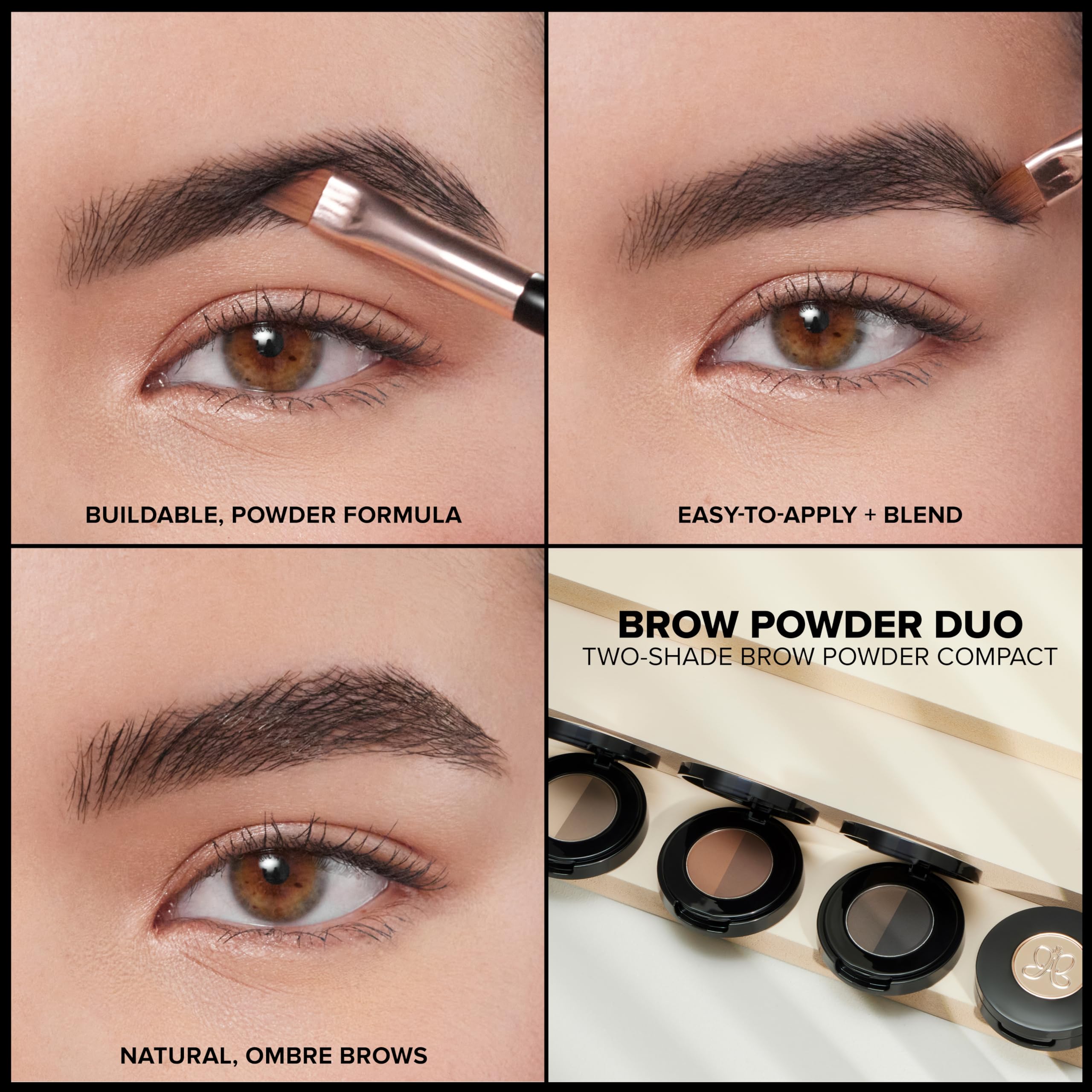 Detailed close up of the finely milled eyebrow powder texture