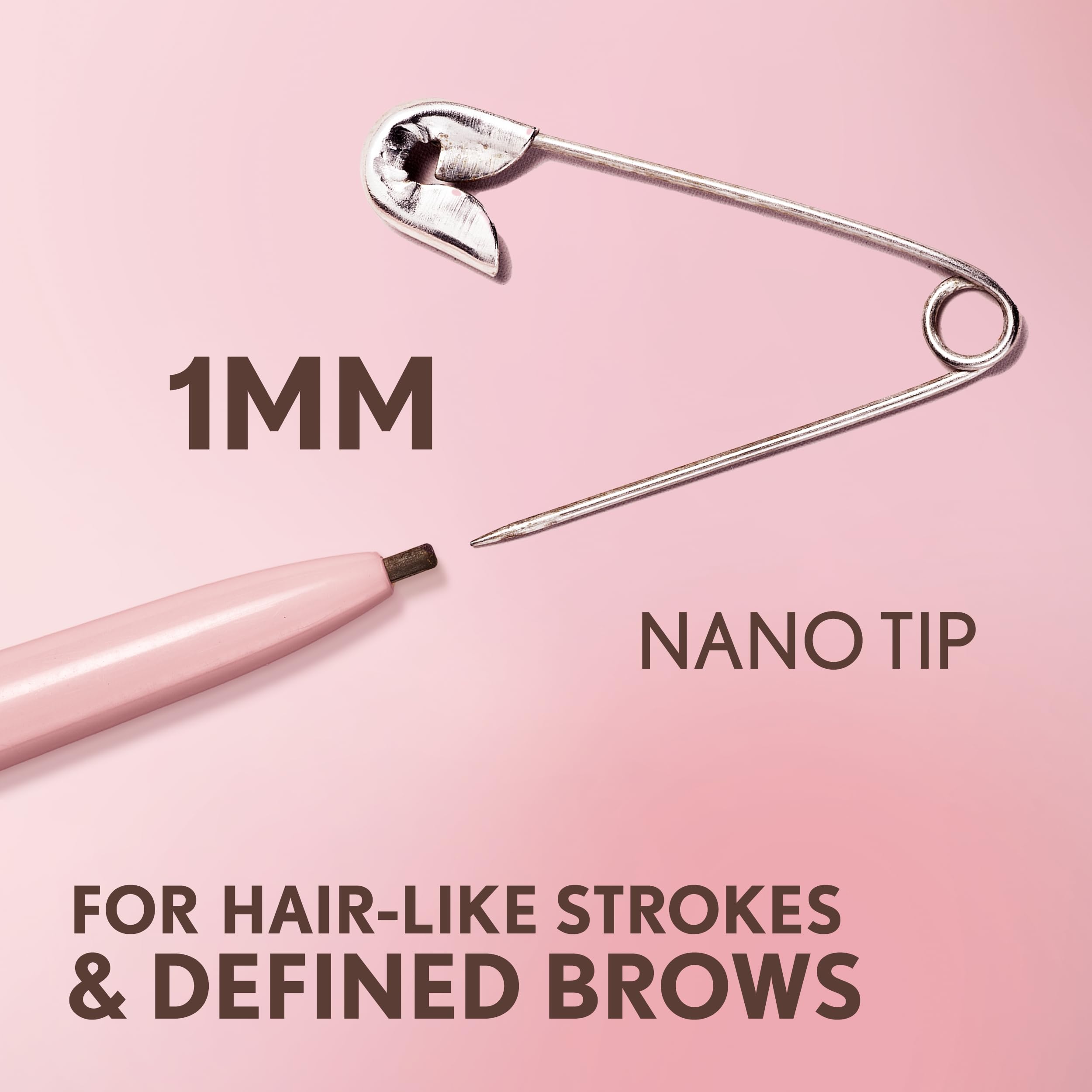 Smudge-proof Covergirl brow pencil being swatched to display the natural shade.