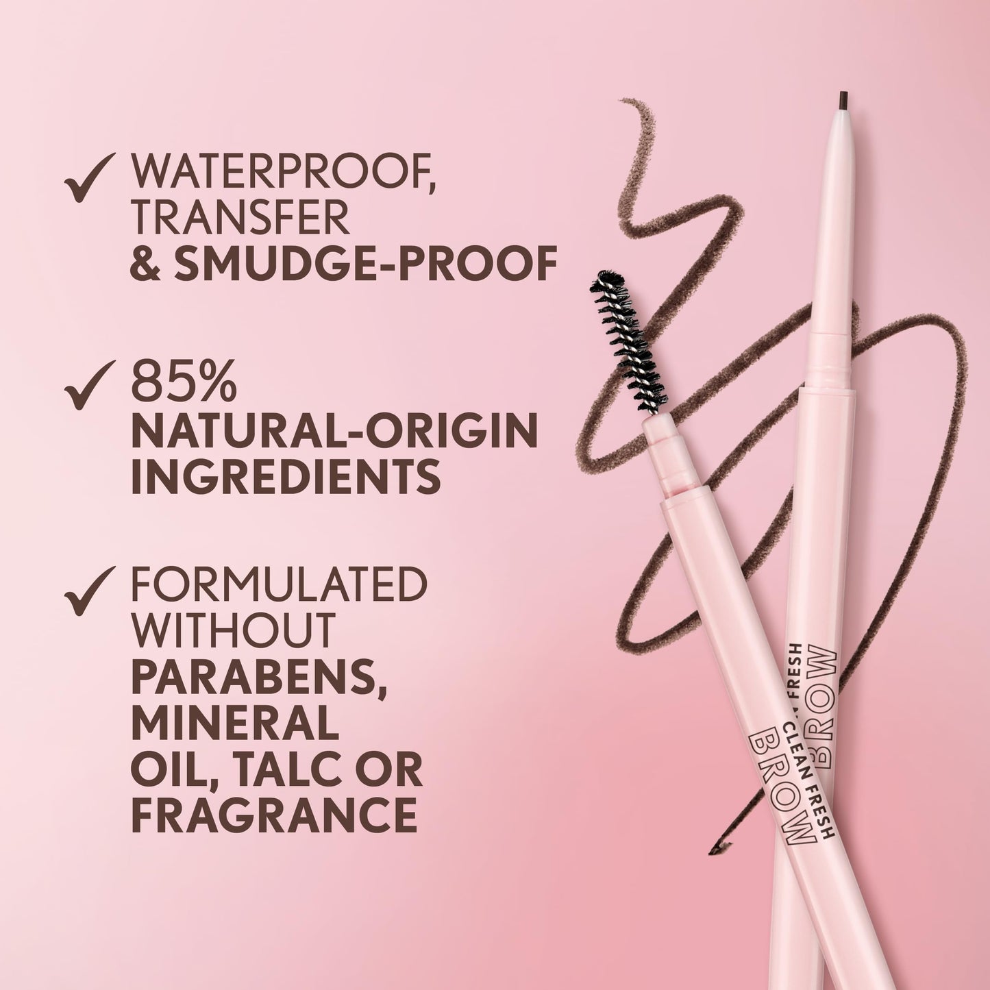 Covergirl Clean Fresh Brow Nano pencil cap off showing both the tip and spoolie.
