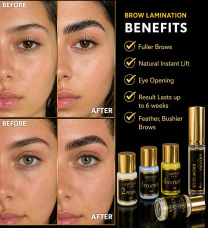 Authentic USA imported eyebrow lamination kit for fuller feathered looking brows