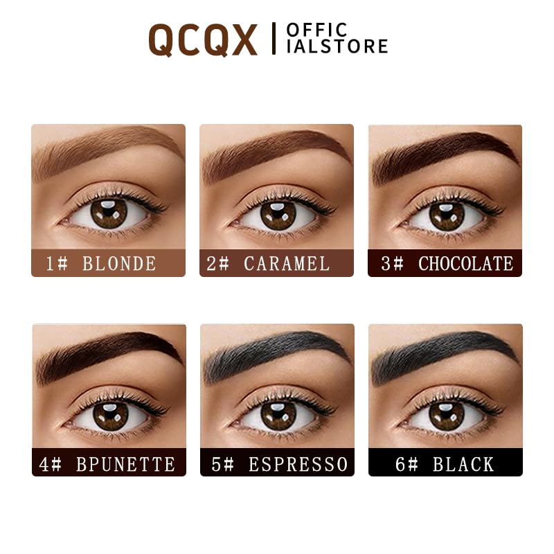 Sculpted eyebrows demonstration using the three dimensional dye cream.