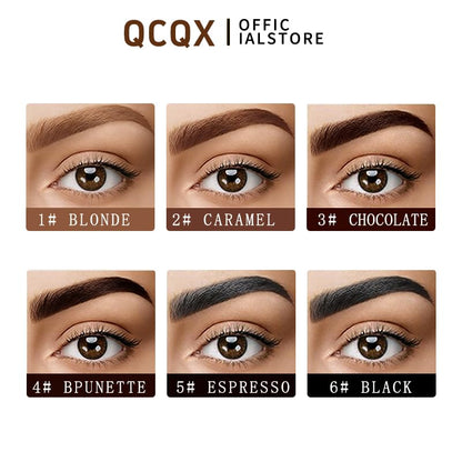 Sculpted eyebrows demonstration using the three dimensional dye cream.