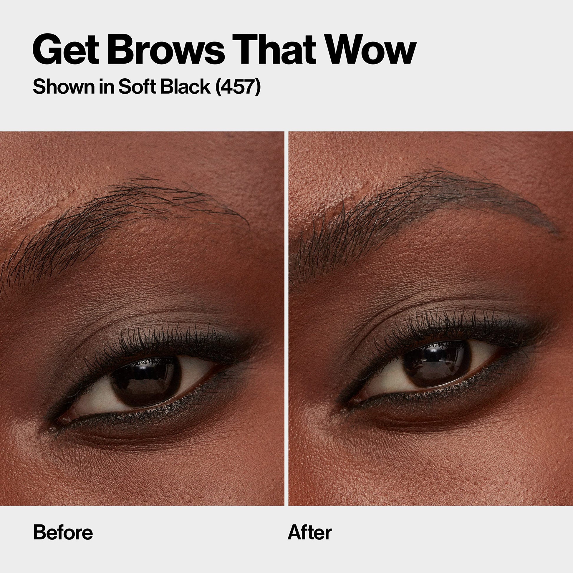 Authentic USA imported Revlon brow makeup swatches on hand.