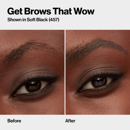 Authentic USA imported Revlon brow makeup swatches on hand.