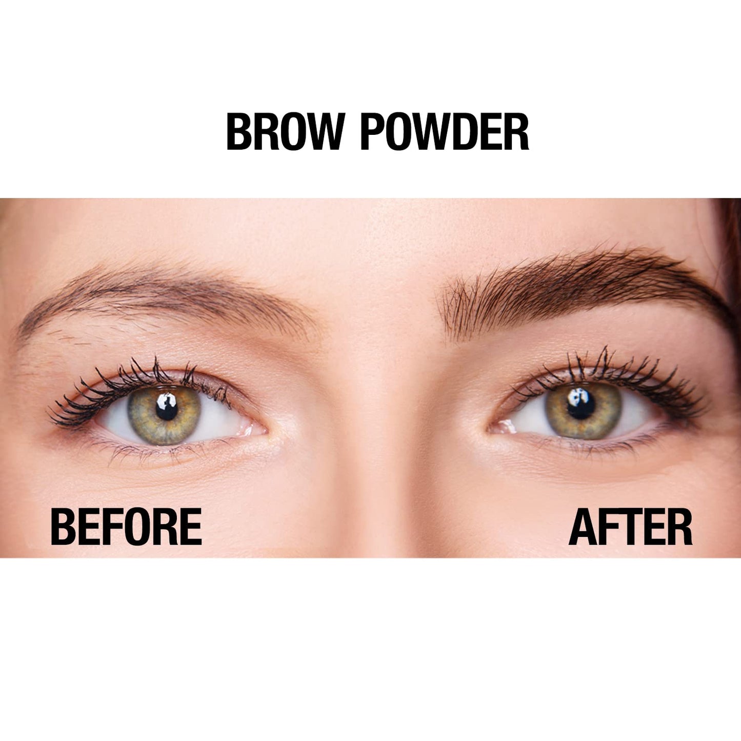 Travel size Palladio soft brown eyebrow powder compact overview.