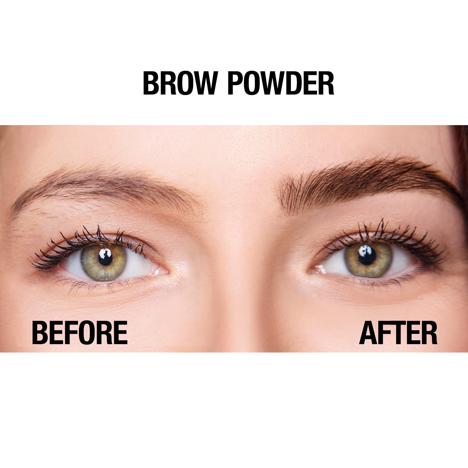Travel size Palladio soft brown eyebrow powder compact overview.