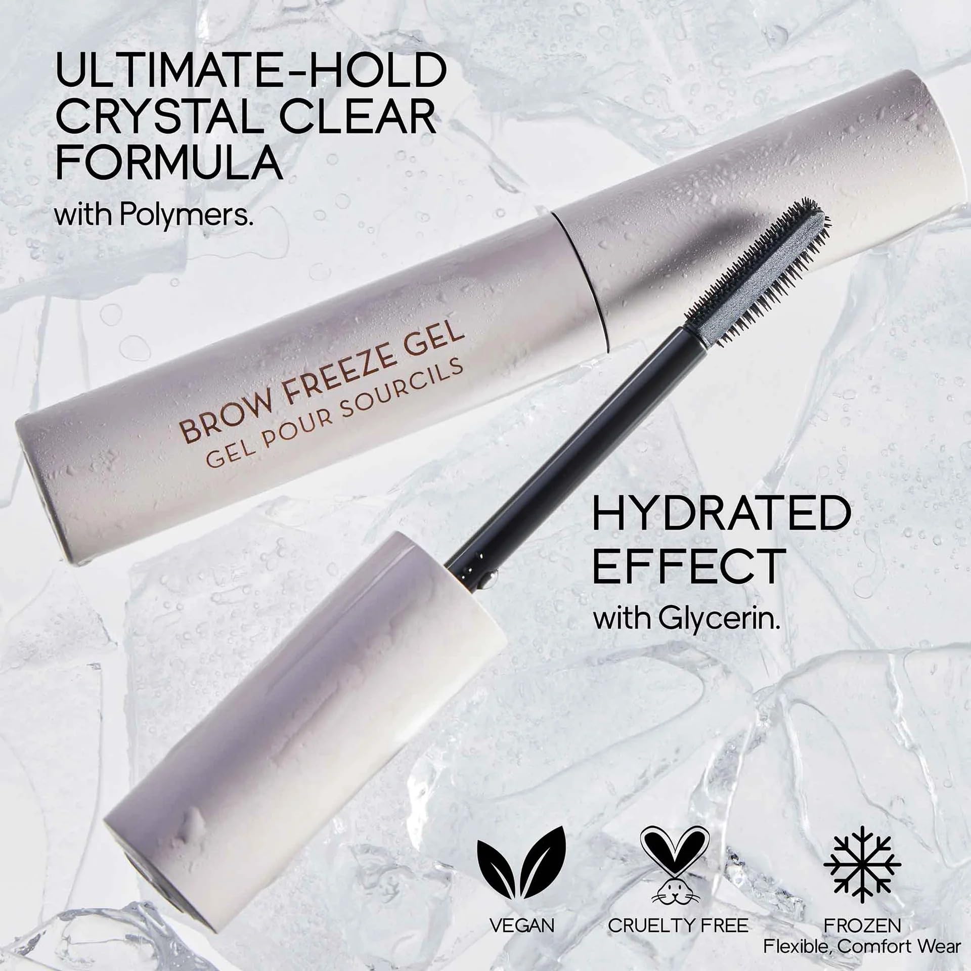 Anastasia Beverly Hills clear eyebrow enhancer applied to sculpt and tame coarse hairs