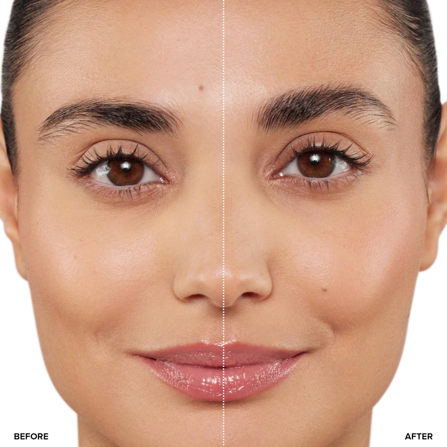 Compact clear brow gel tube showing the official brand logo and product size