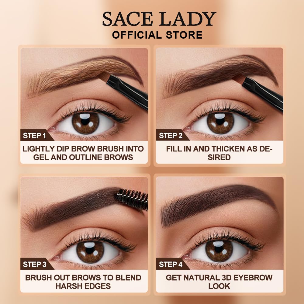 Texture shot showcasing the rich creamy formula of SACE LADY dark brown brow cream.