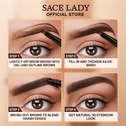 Texture shot showcasing the rich creamy formula of SACE LADY dark brown brow cream.