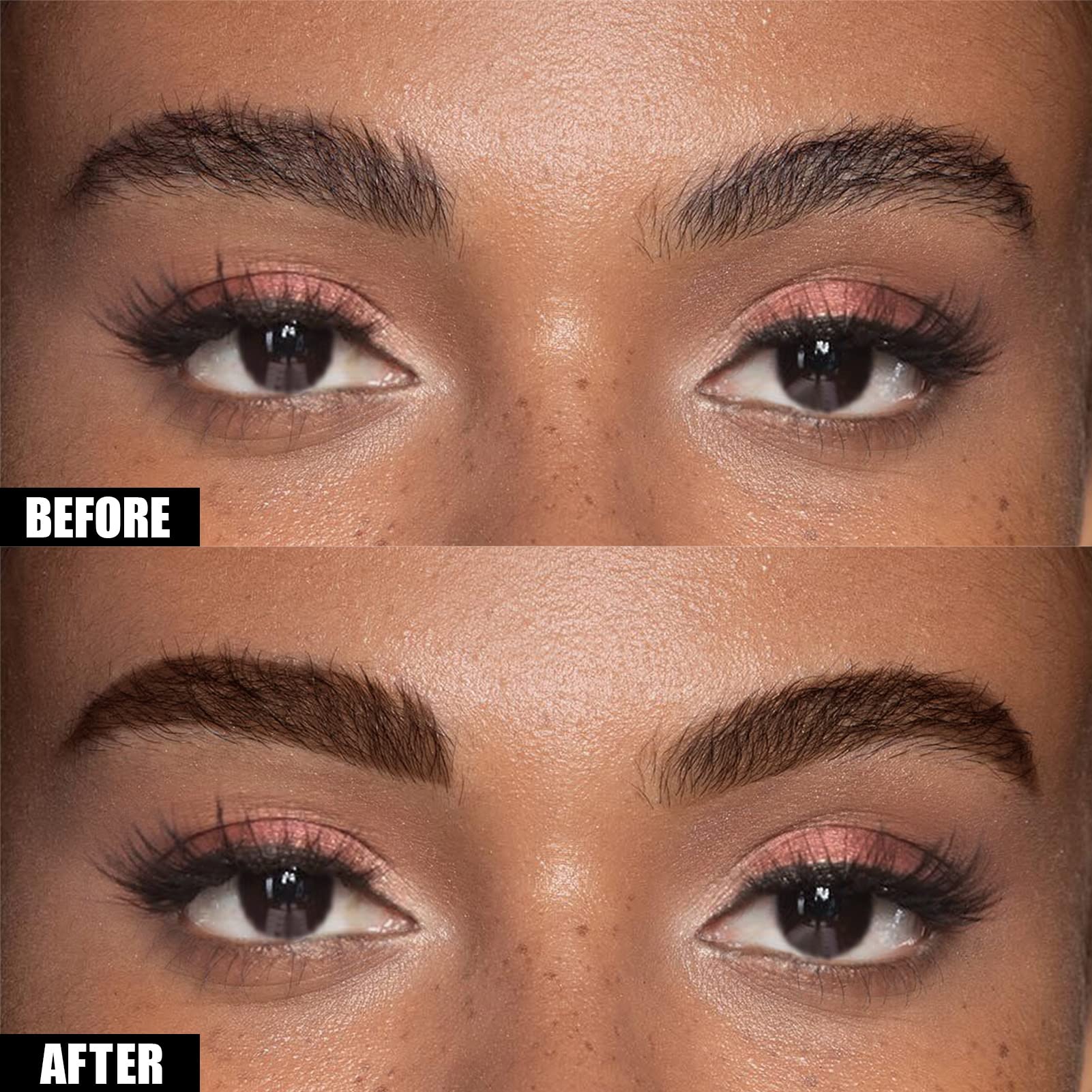 Semi permanent tattoo brow peel off tint gel drying on the eyebrows for a three day smudge proof look