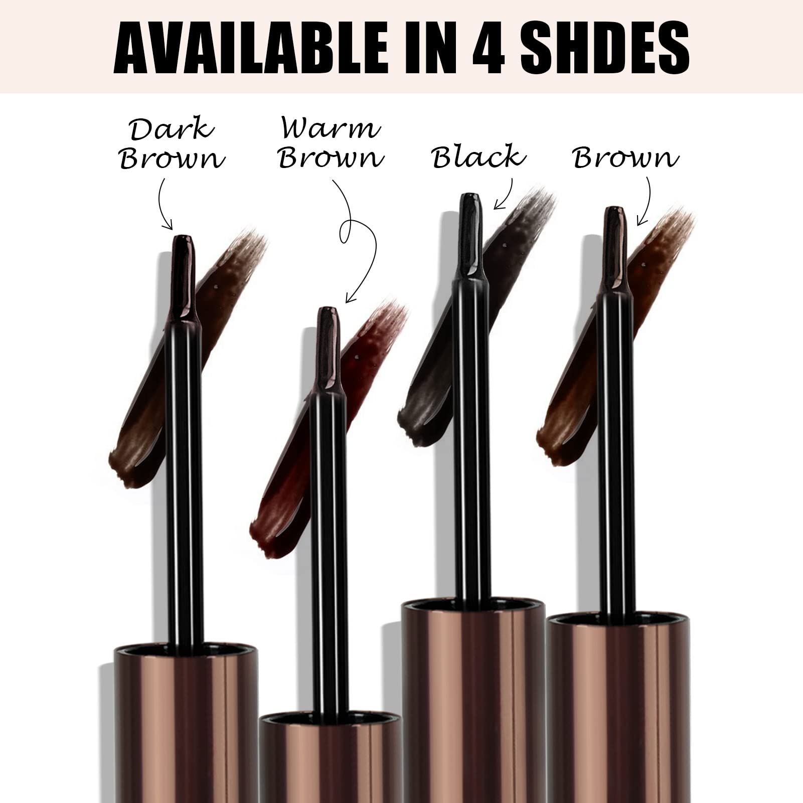 Gently peeling off the Cilrofelr eyebrow gel to reveal a naturally filled dark brown brow stain