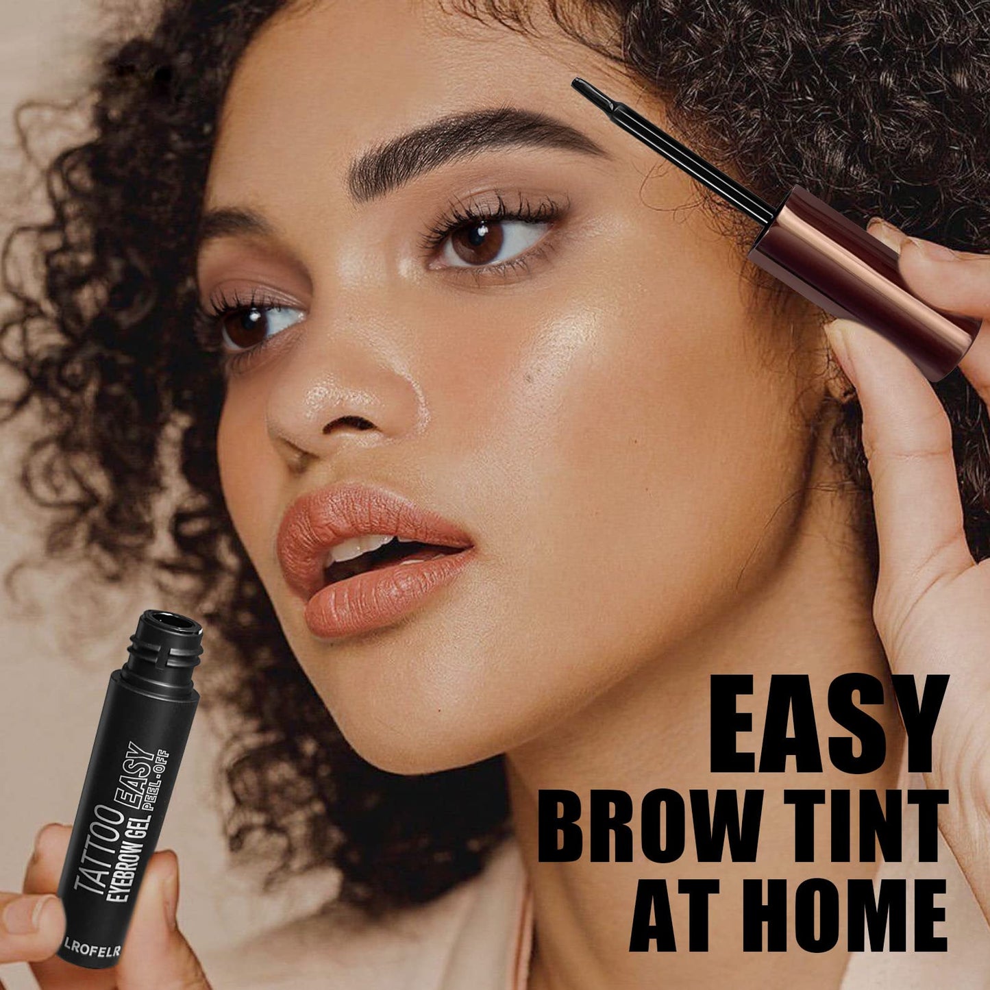 Waterproof and transfer proof test demonstrating the durability of the dark brown eyebrow gel tint