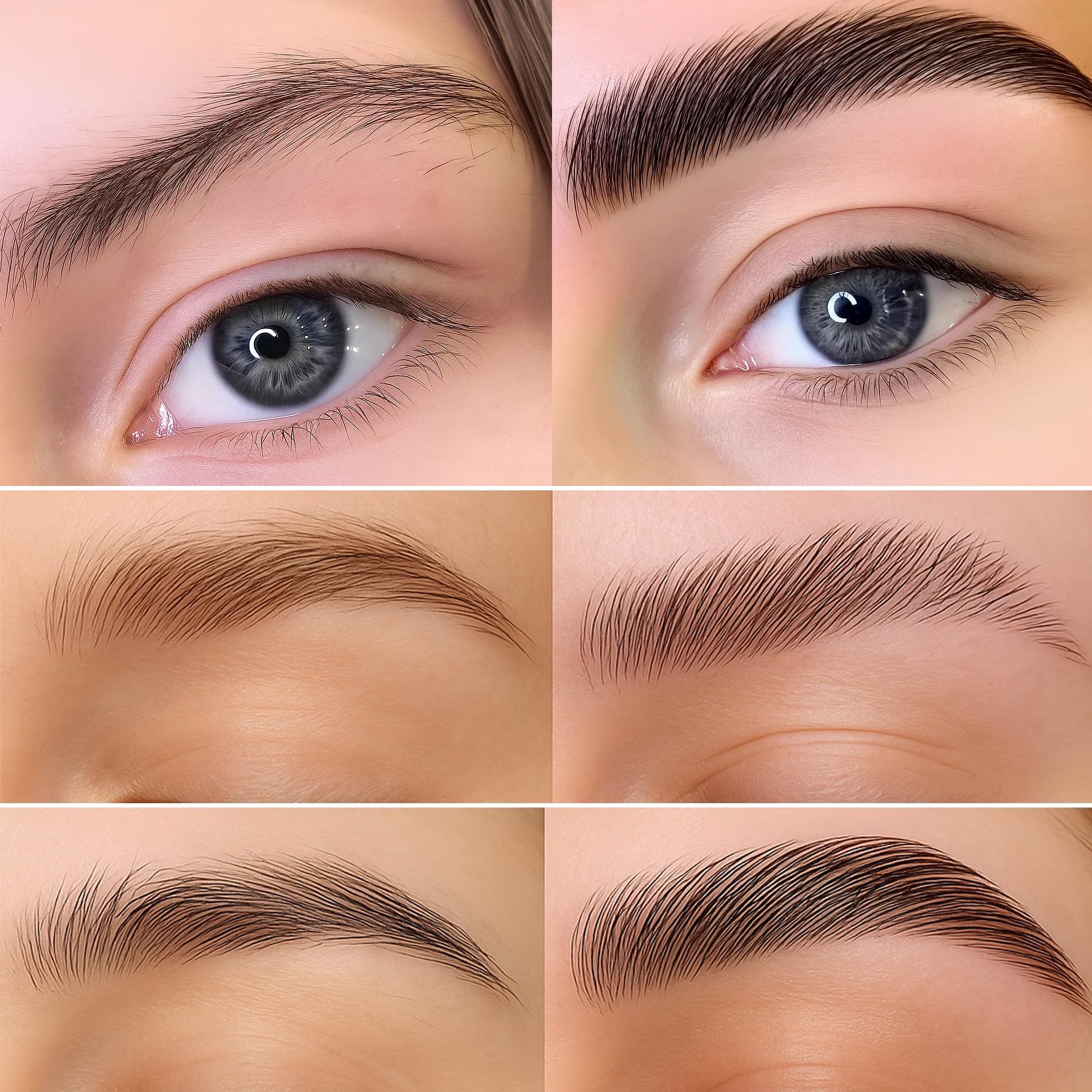 Individually packaged lifting and setting lotion sachets for hygienic eyebrow perming.