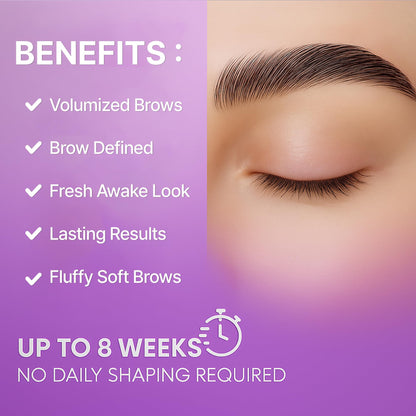Complete contents of the professional eye brow perm set including spoolies and brushes.