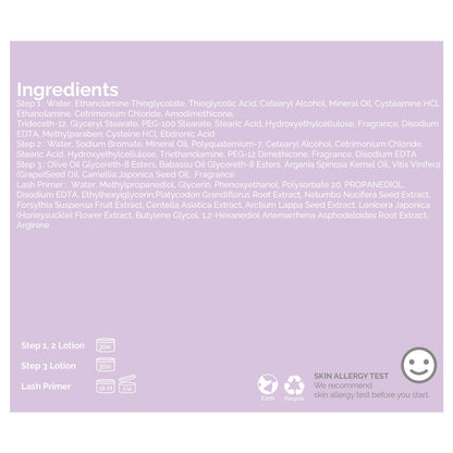 Premium box packaging of the imported salon quality eyebrow lift treatment.