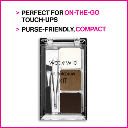 Wet N Wild matte eyebrow kit demonstrating the application tools for shaping and defining arches.