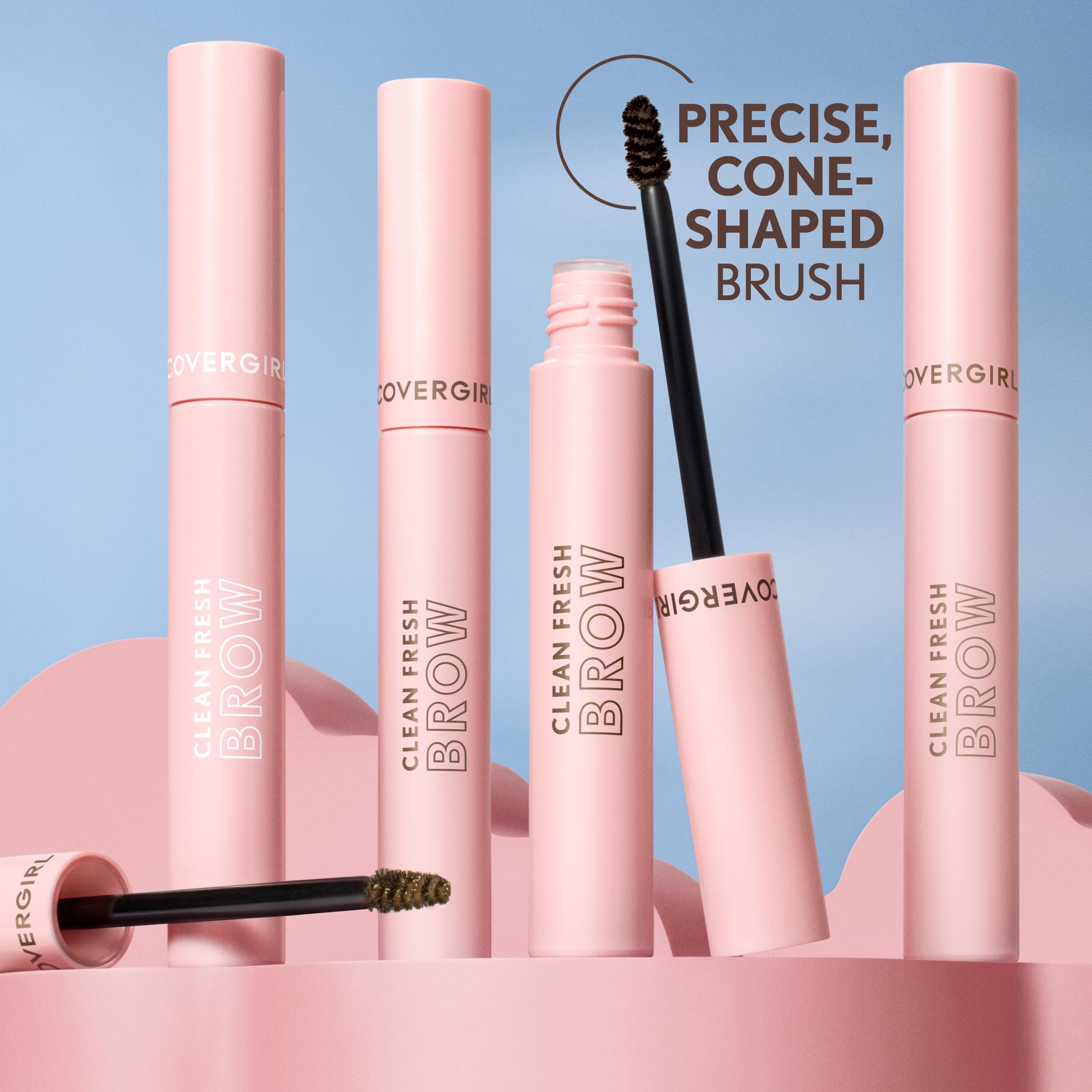 CoverGirl Clean Fresh Brow Enhancer packaging highlighting vegan formula callout