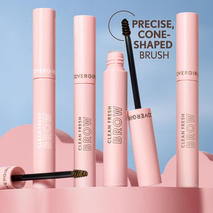 CoverGirl Clean Fresh Brow Enhancer packaging highlighting vegan formula callout
