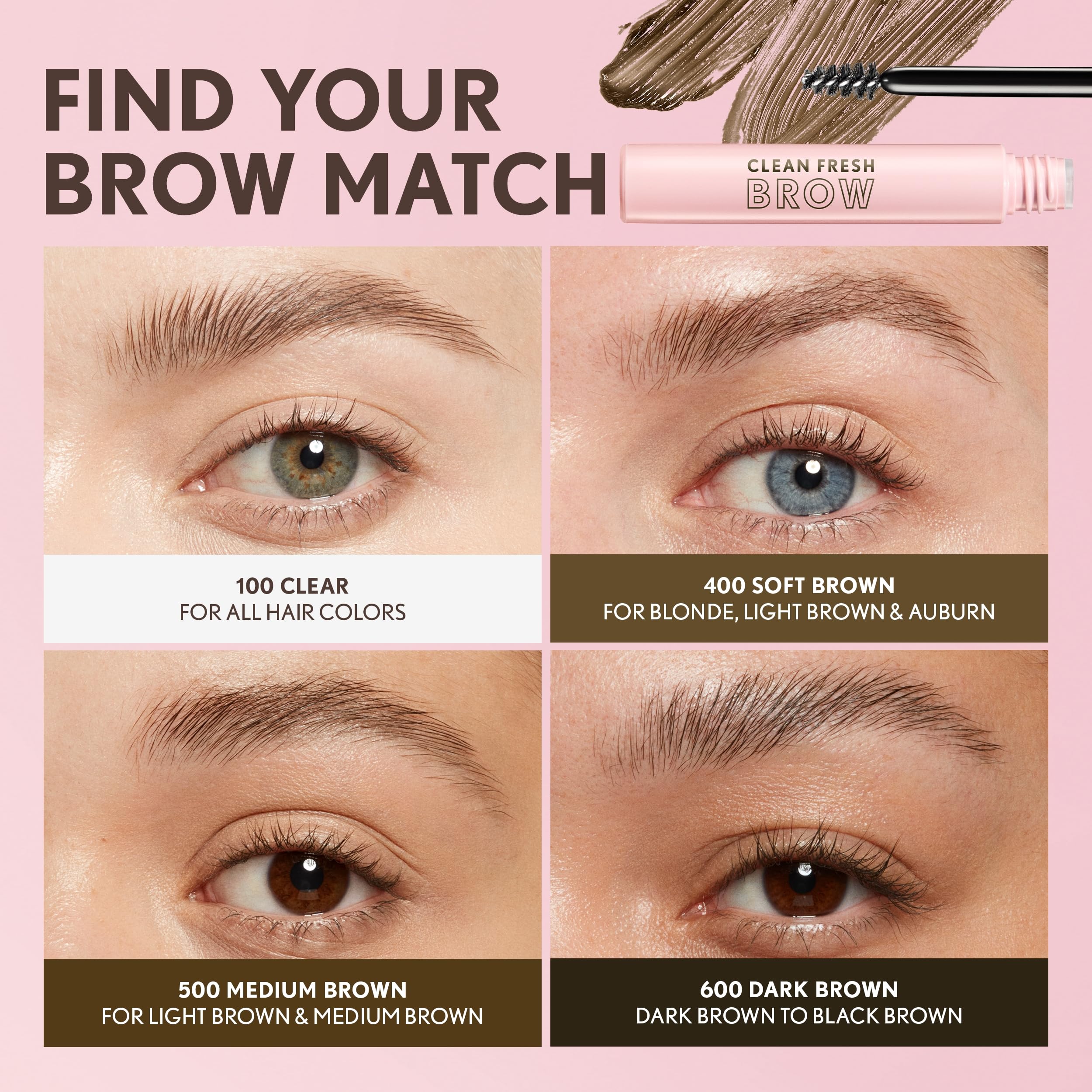 Smudge proof long lasting eyebrow gel tint shade 400 Soft Brown swatch