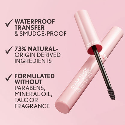 CoverGirl clean beauty brow wax infused with Hyaluronic Acid and Vitamin E
