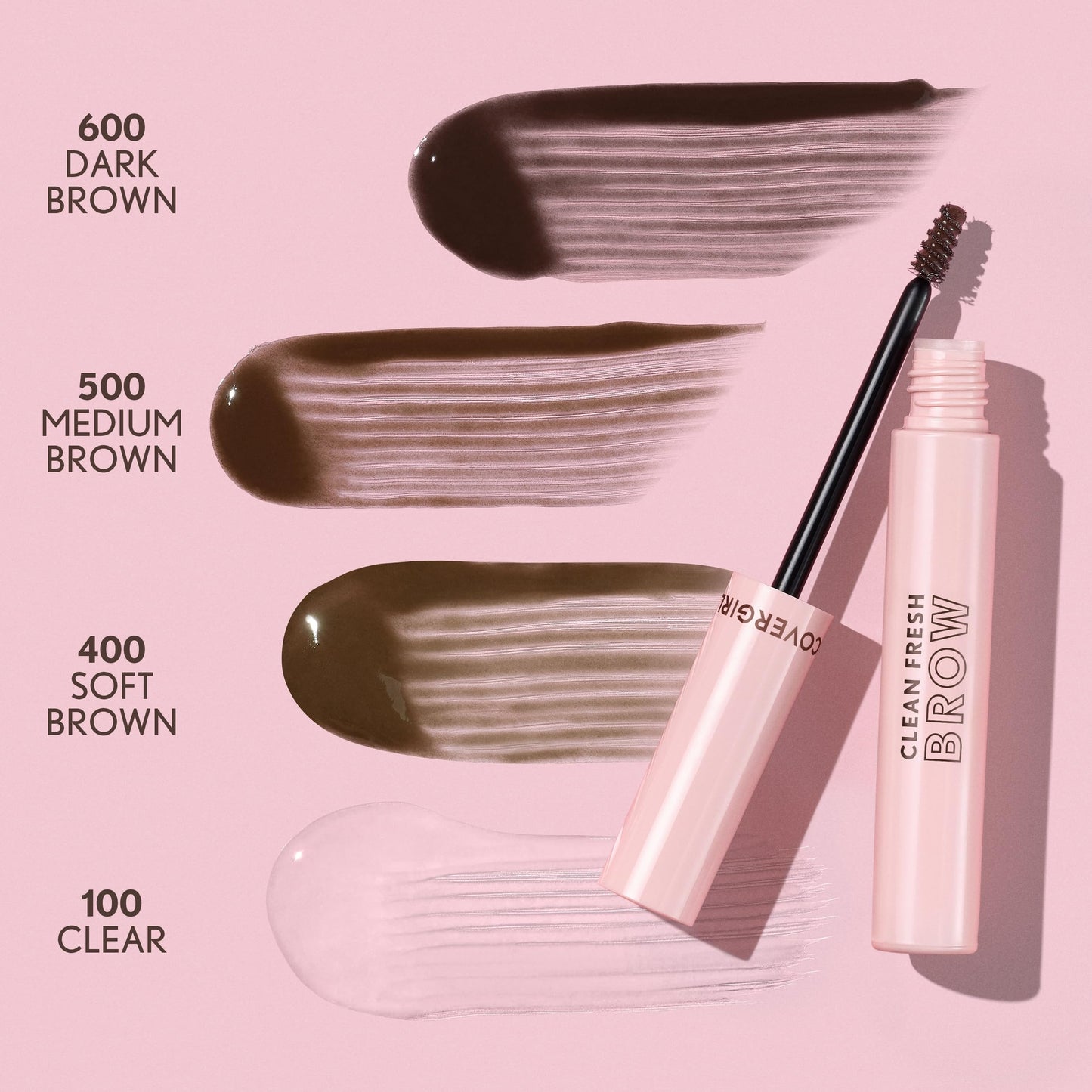 Sweat resistant brown eyebrow gel for natural feathered look styling