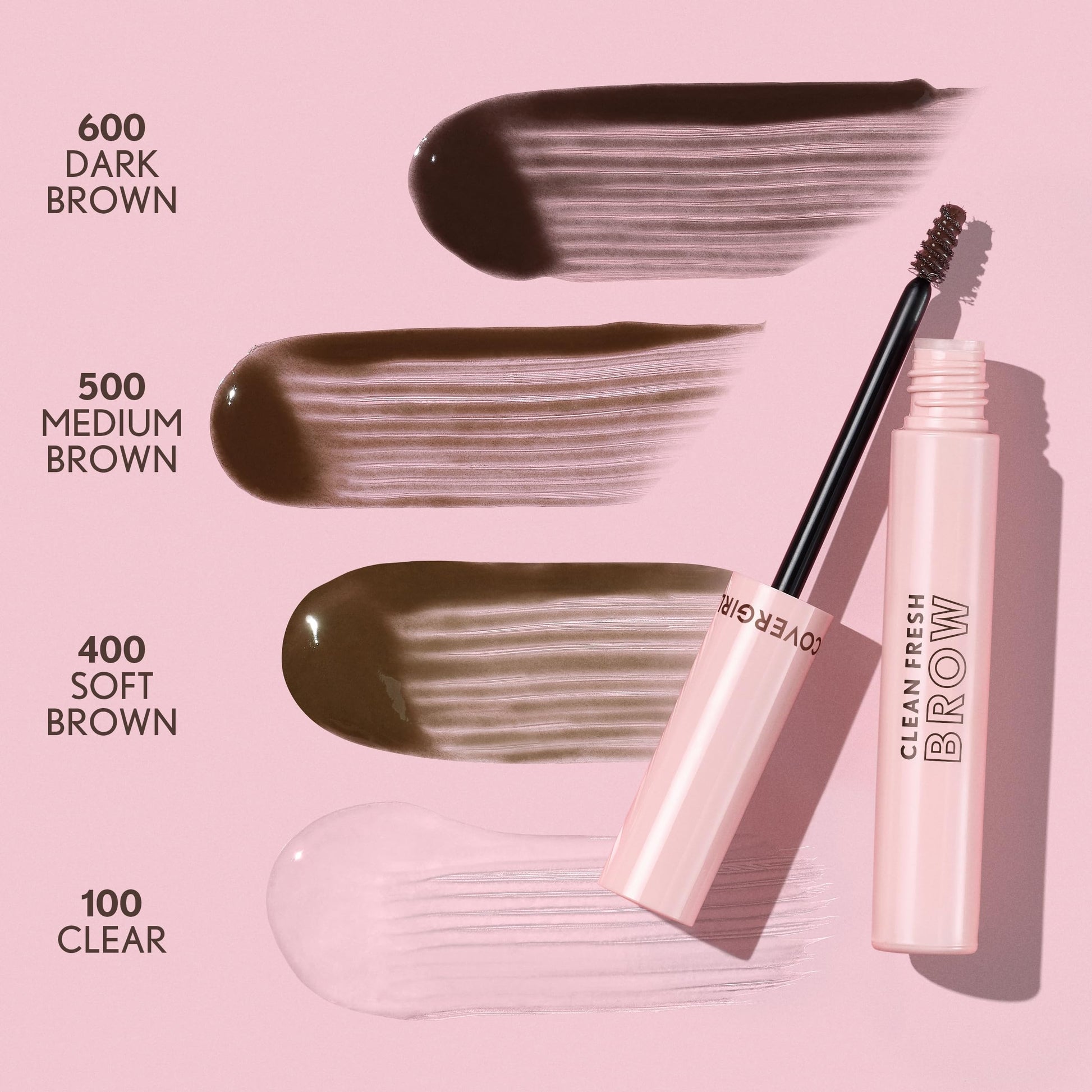 Sweat resistant brown eyebrow gel for natural feathered look styling