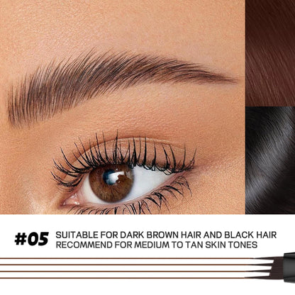 Waterproof and smudge proof test demonstration of the Espoce vegan eyebrow formula on skin.