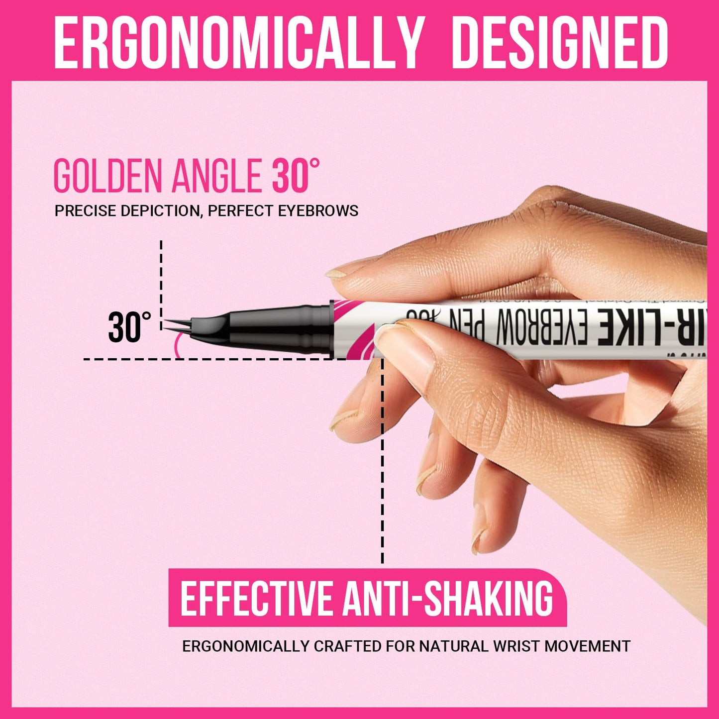 Close up of the micro fork curved tip on the iMethod brow pencil