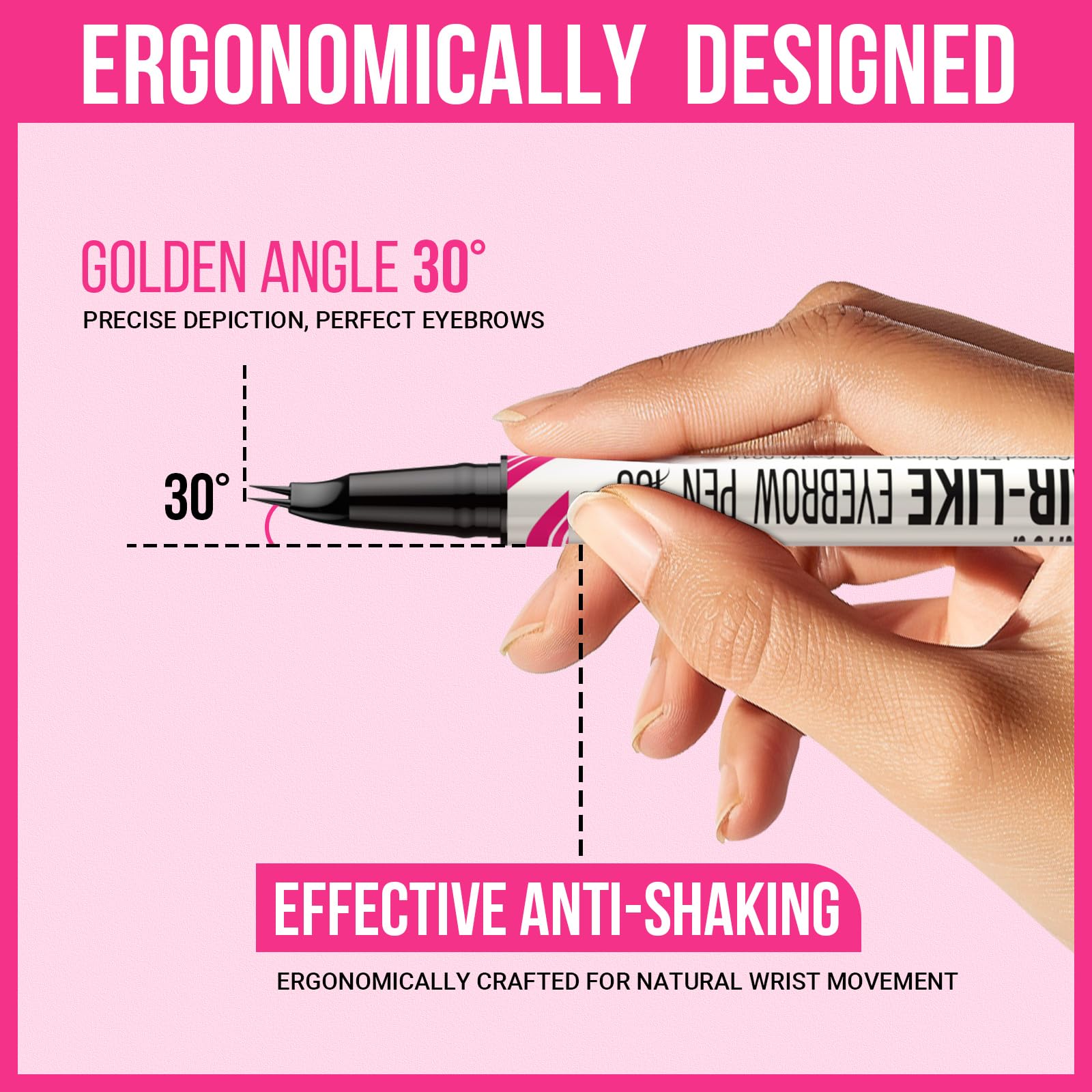 Close up of the micro fork curved tip on the iMethod brow pencil