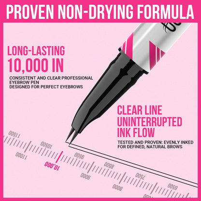 Natural hair like eyebrow strokes demonstrated with the brown iMethod pen
