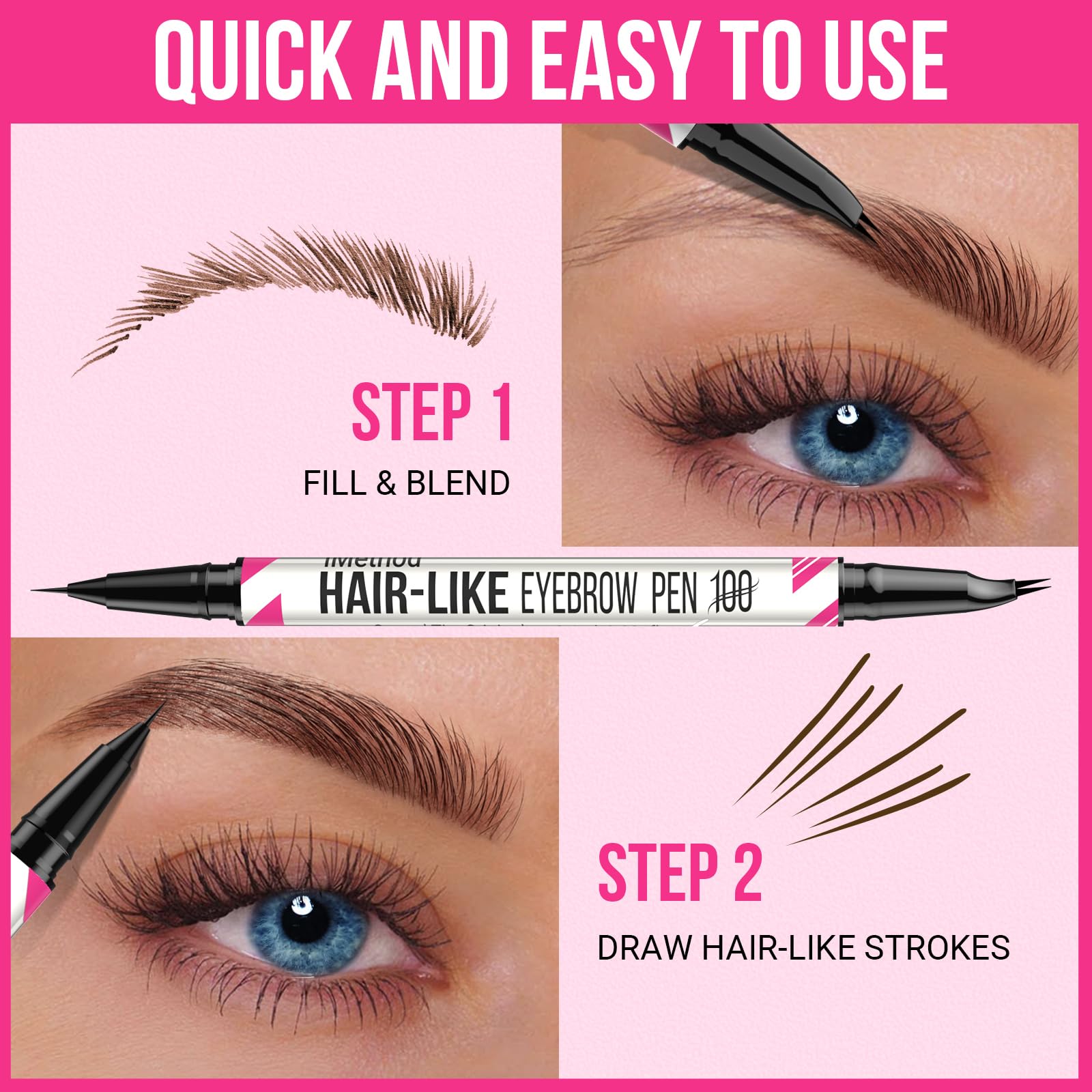 Waterproof and smudge proof test of the iMethod curved eyebrow pencil