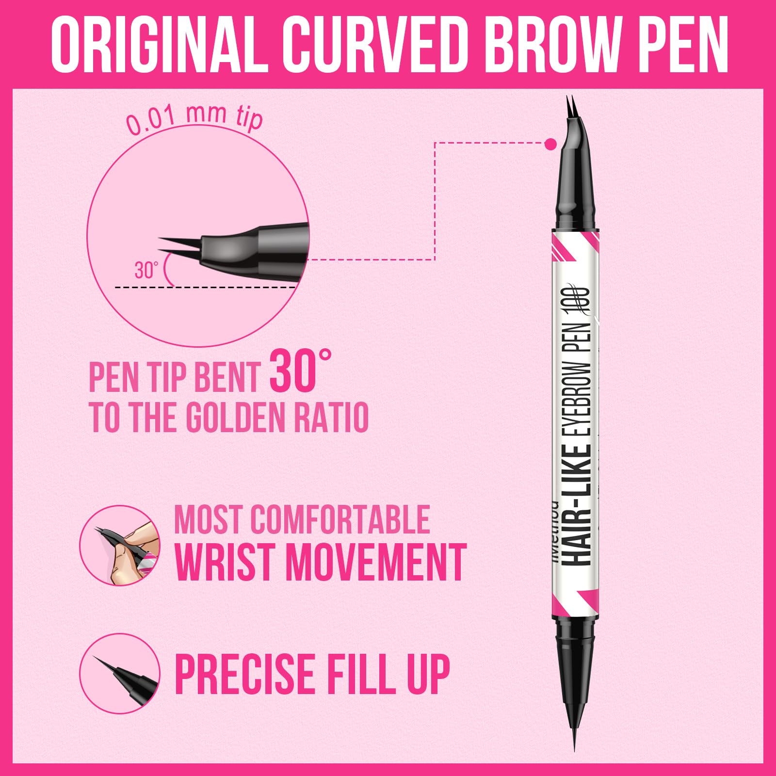 Packaging and full product view of authentic iMethod curved brow pen