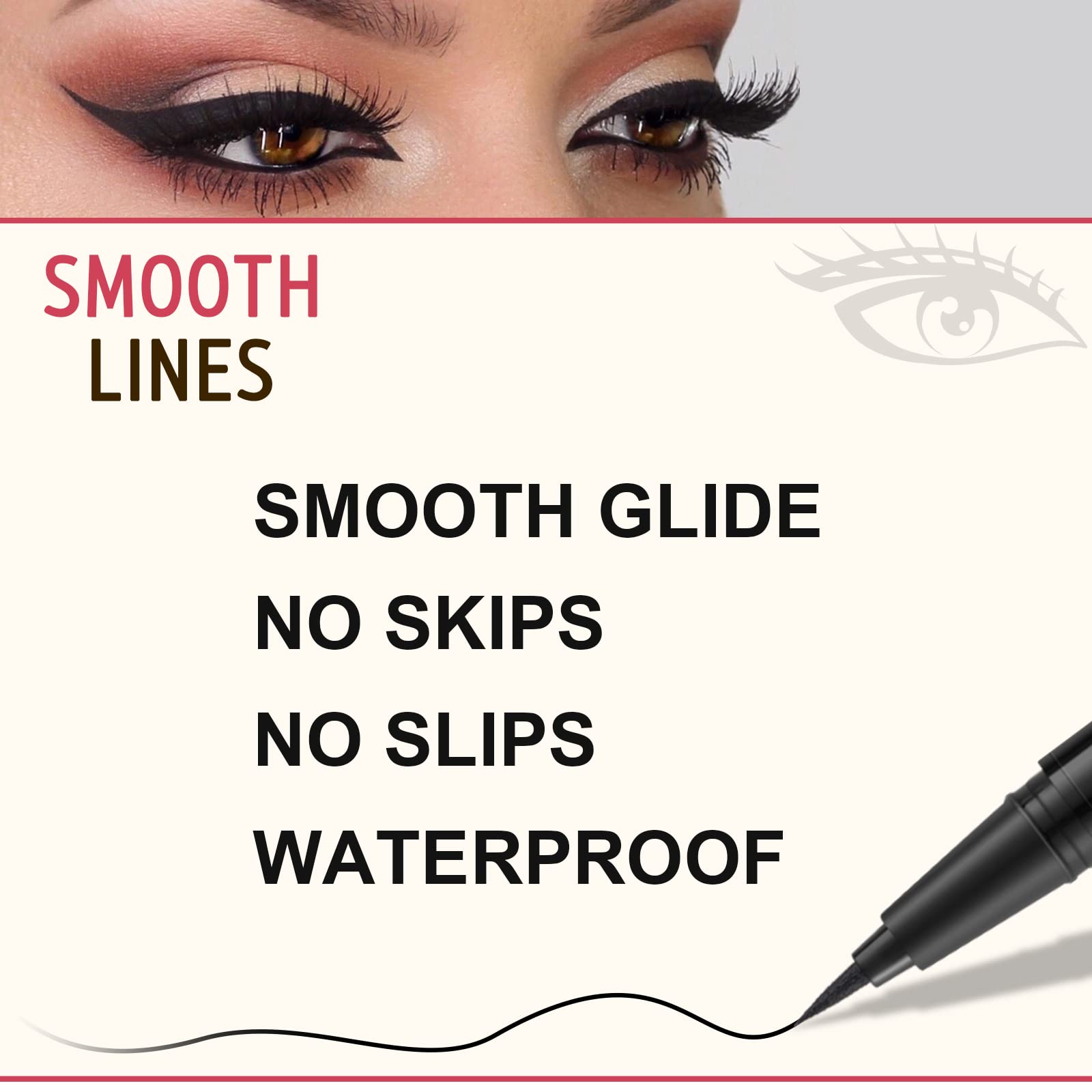 Waterproof eyebrow pencil and liquid eyeliner from Lavone cosmetics set