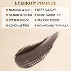 Smudge-proof dark brown eyebrow pencil texture and fine applicator tip
