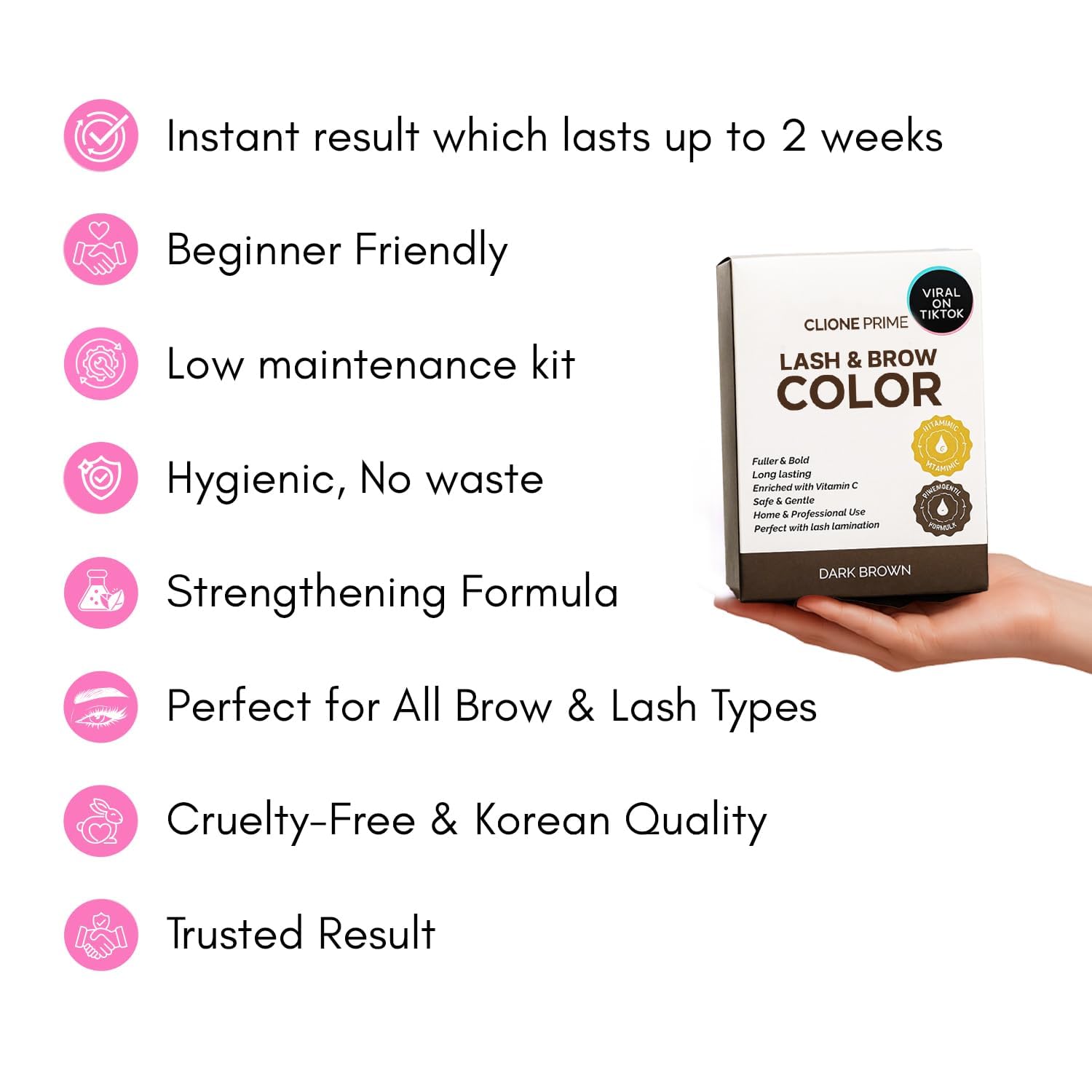 Vitamin C infused eyebrow color paste mixed in application bowl