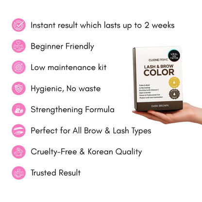 Vitamin C infused eyebrow color paste mixed in application bowl