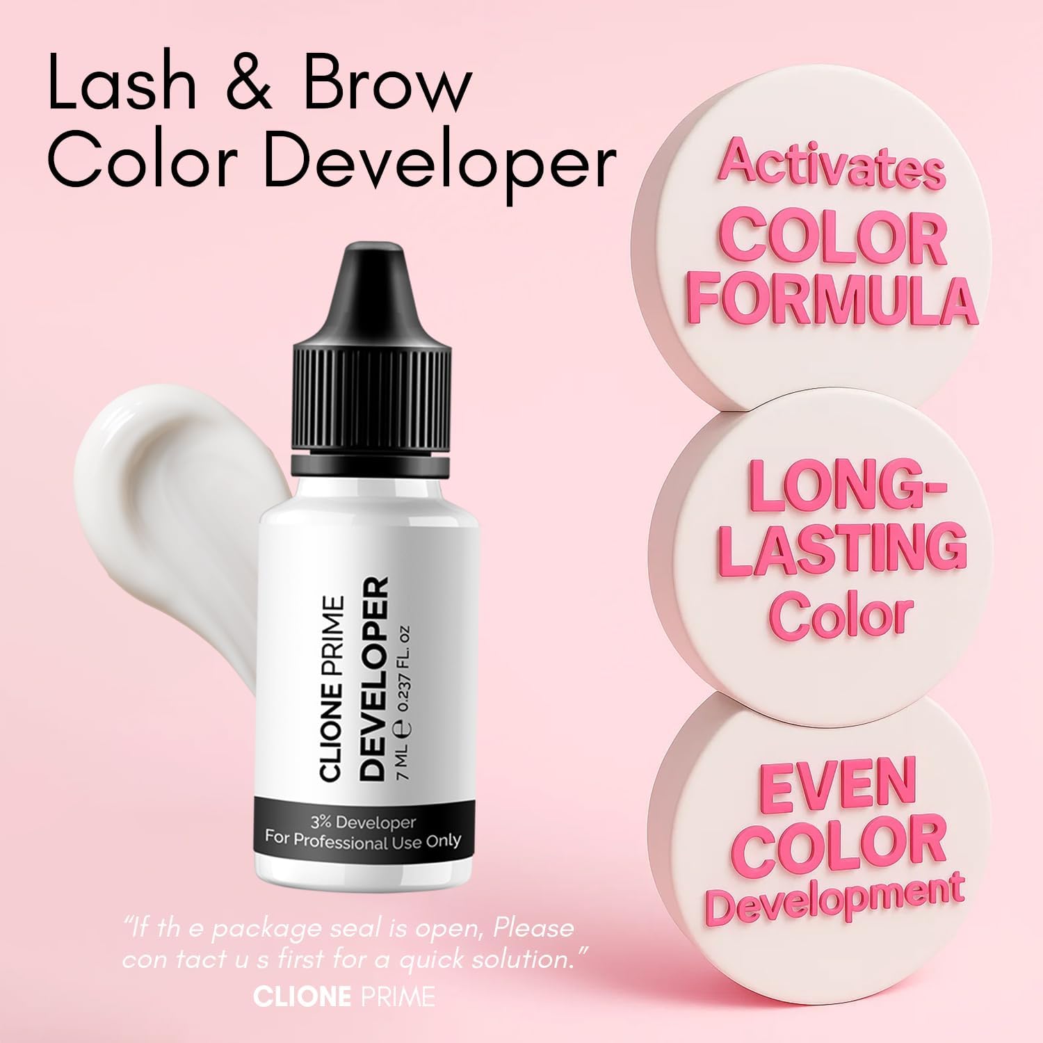 Gentle PPD free eyelash tint cream being applied with precision brush