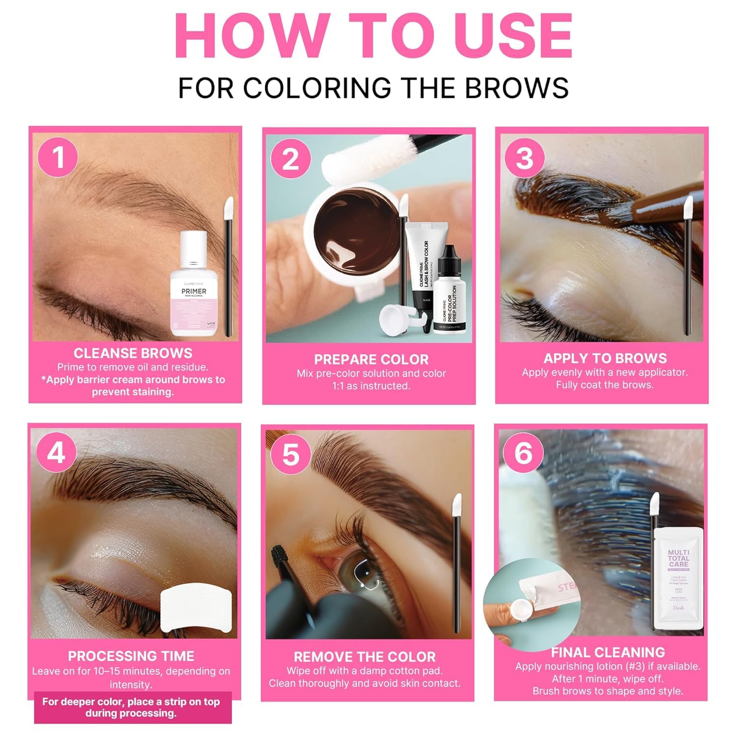Clione Prime professional temporary eyelash dye tube close up