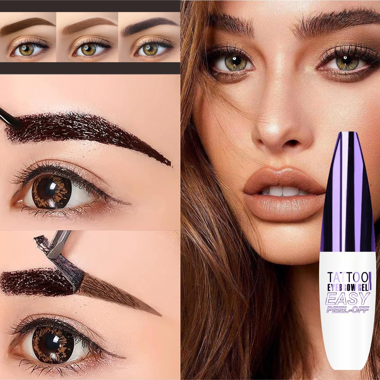Sweatproof and transfer resistant brow tint texture close up