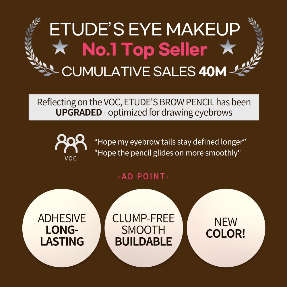 Etude Drawing Eyebrow Pencil close up view of the triangular tip for precise definition.