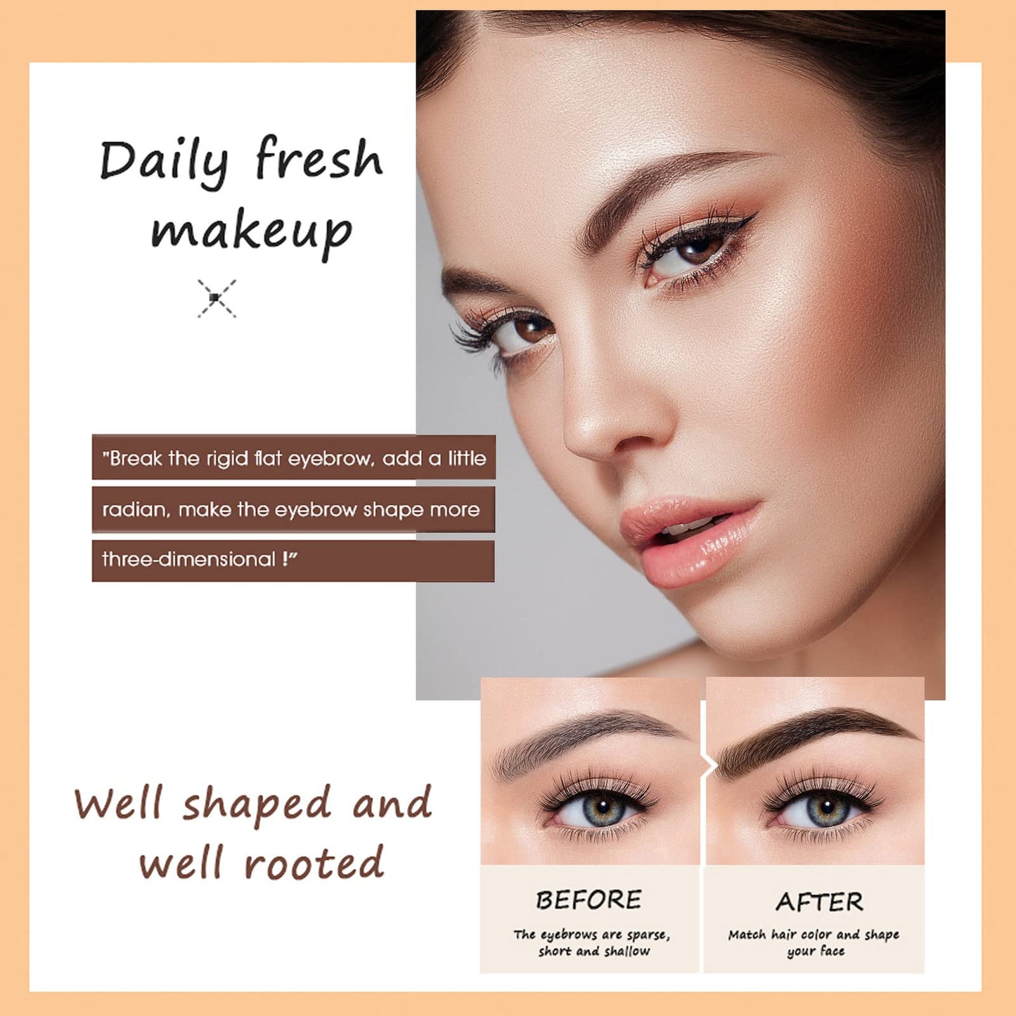 Precision application demonstration of the O'CHEAL waterproof eyebrow pencil creating fine lines.
