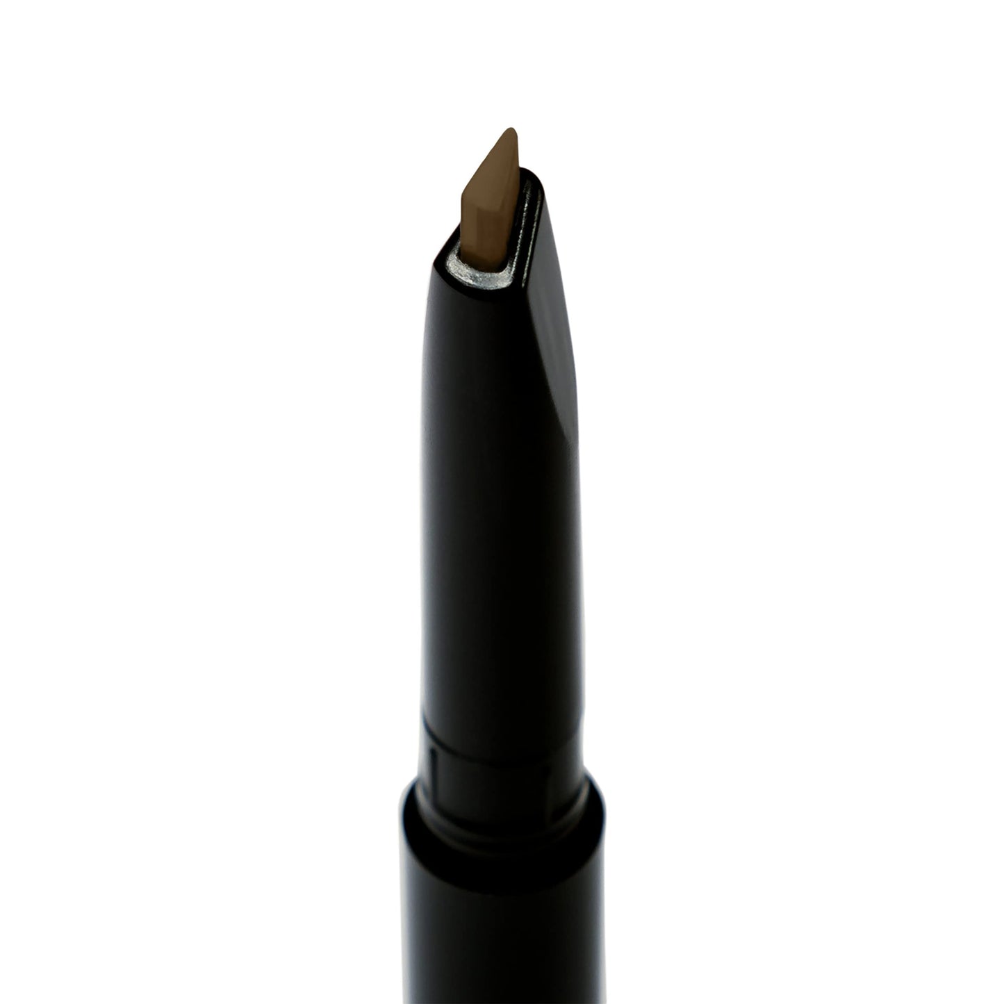 Dual-sided eyebrow pencil with spoolie brush visible
