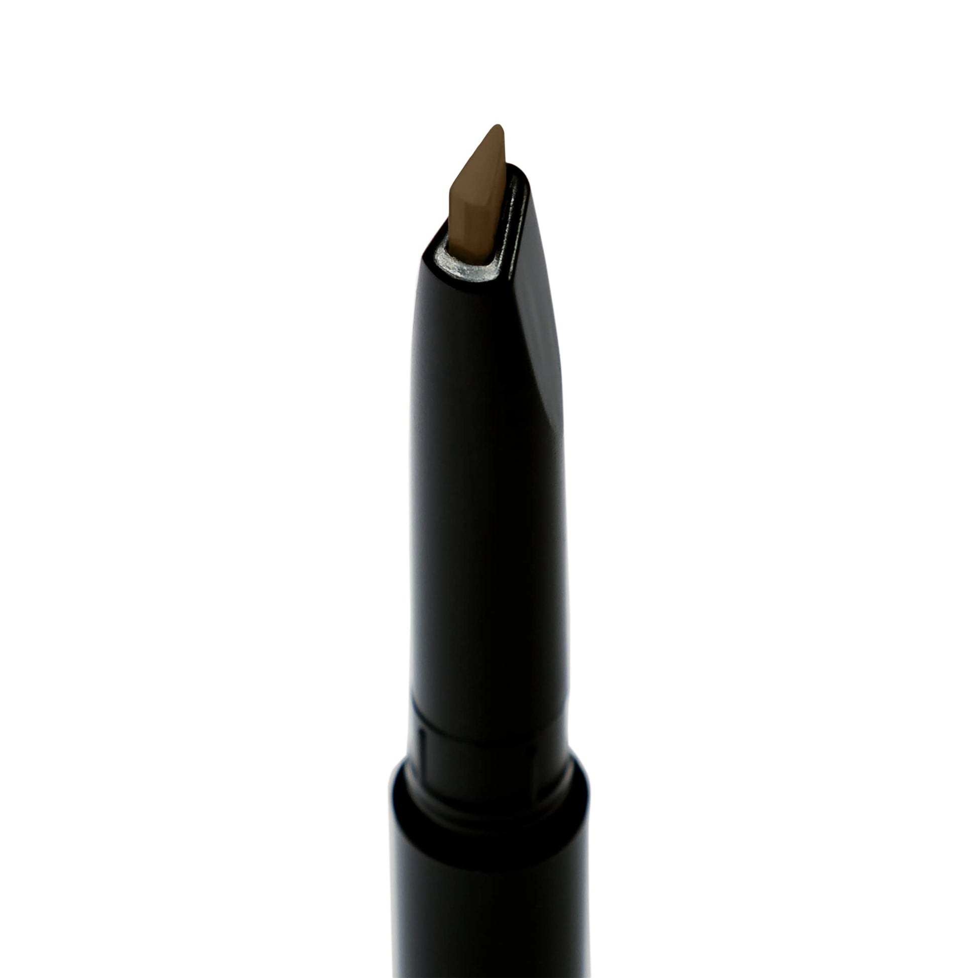 Dual-sided eyebrow pencil with spoolie brush visible