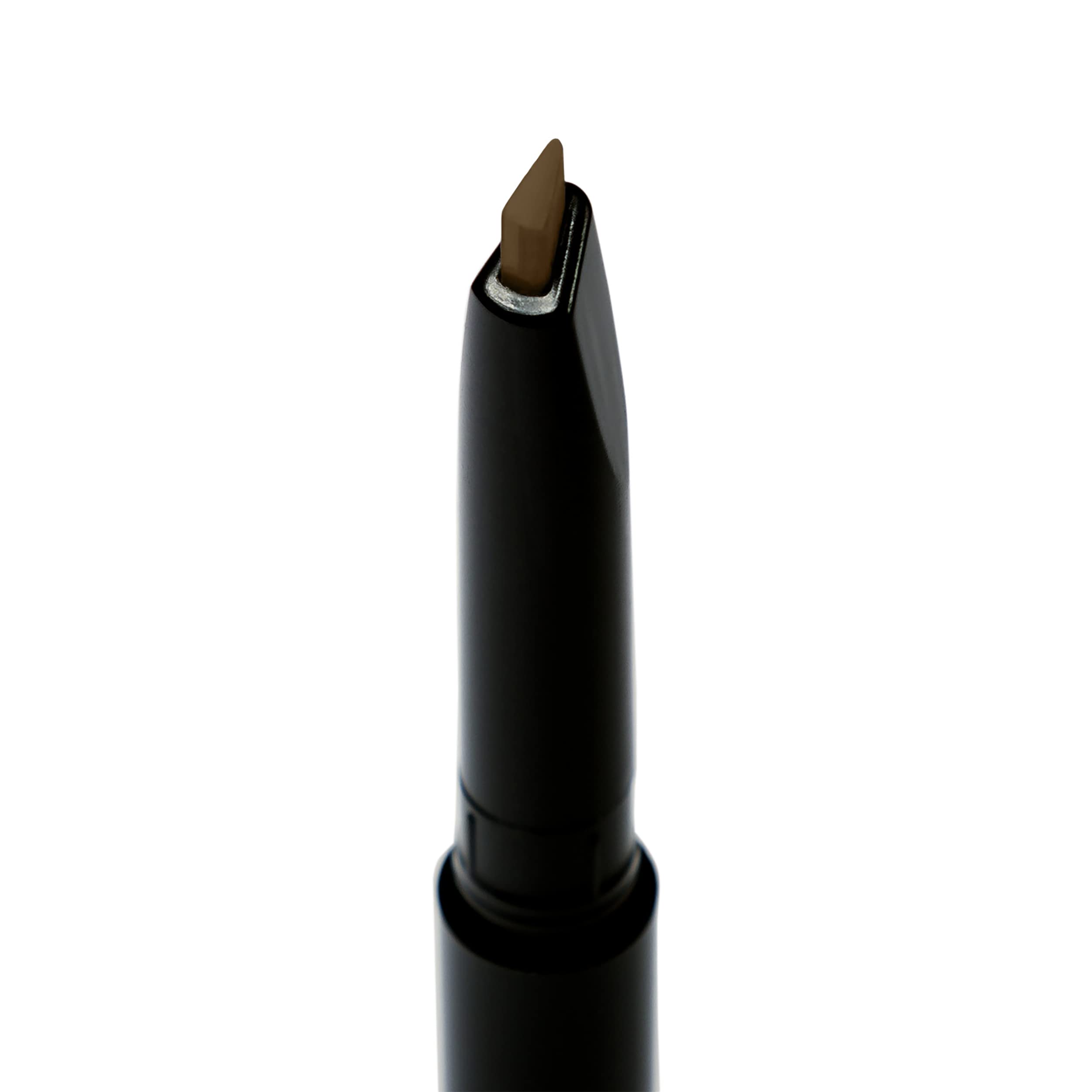 Dual-sided eyebrow pencil with spoolie brush visible