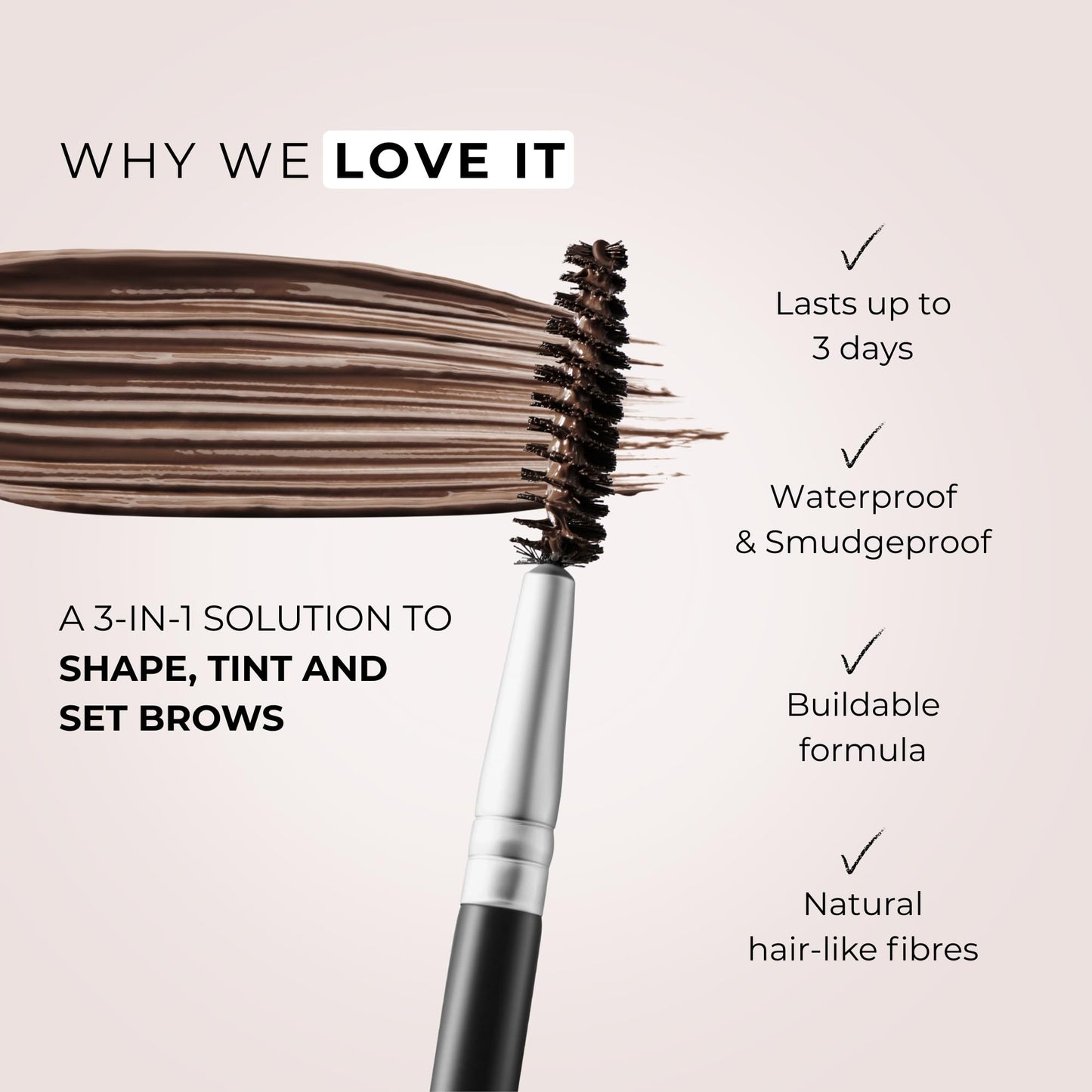 Wunderbrow Brunette gel swatches on skin